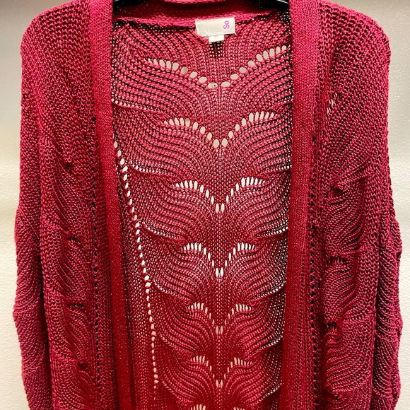 Maroon/wine red womens cardigan - Picture 2 of 3